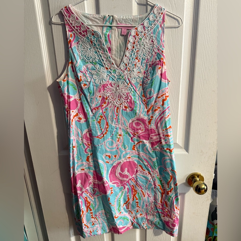 🎀 Lilly Pulitzer Pink and Blue Floral Mini Dress